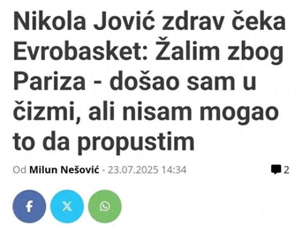 Jovic được phỏng vấn và nói 